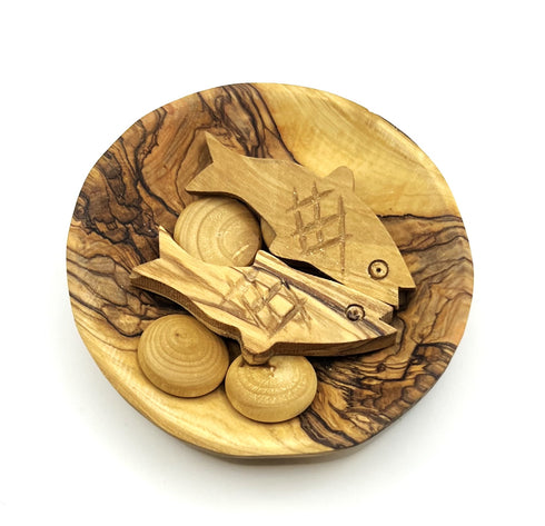 Olive Wood Tabgha (Loaves and Fish)